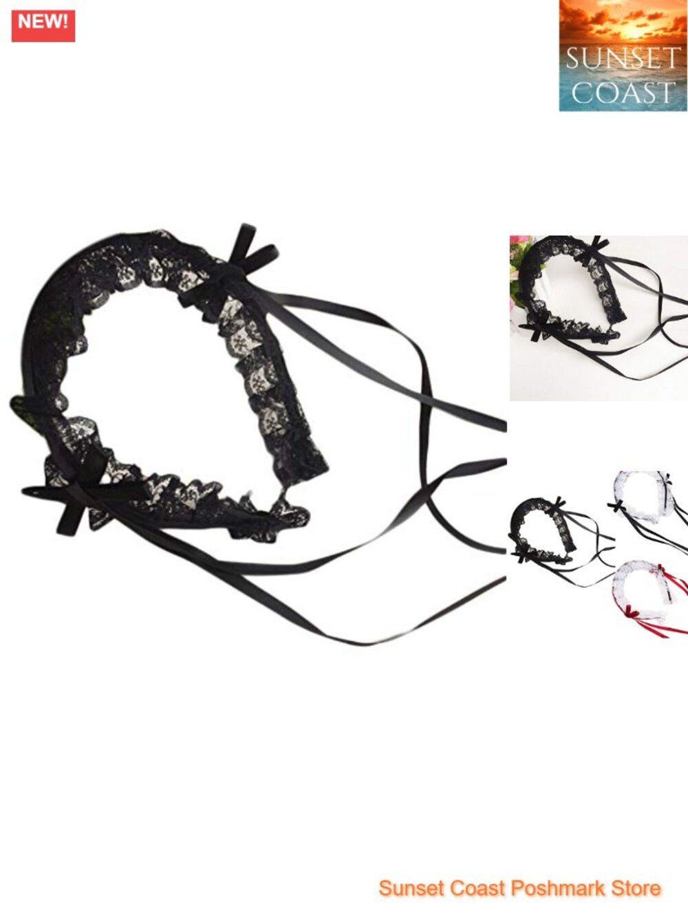 Ruffled Lace Sweet Headband Ribbon Knot Hair Hoop Japanese Anime Cosplay